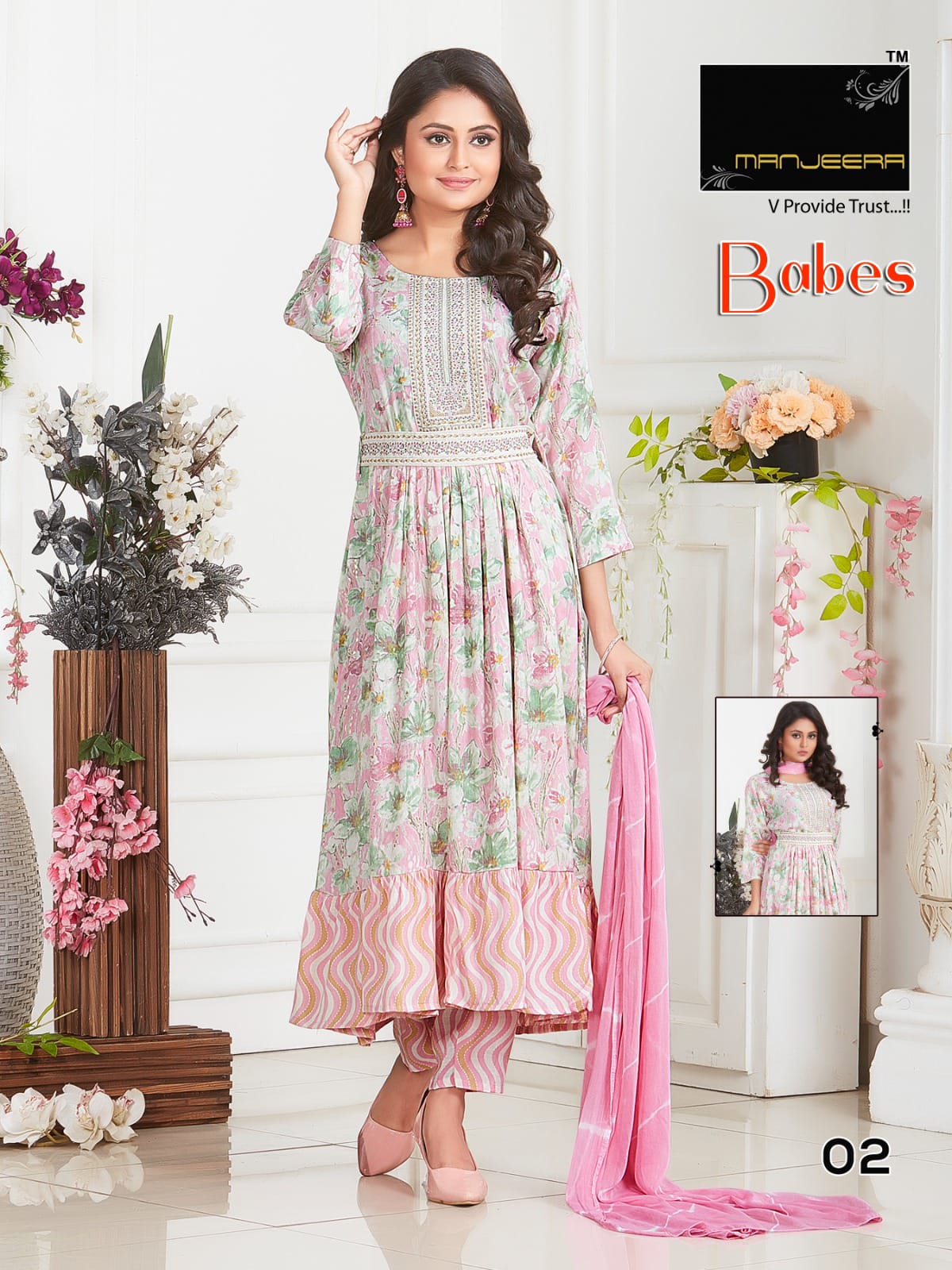 Manjeera Babes Capsule Print Readymade Suits Catalog